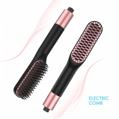 Professional Hair Straightener Brush Hot Comb Men's Styling Thermal Ceramic Electric Straightening Beard Brush Electric Iron